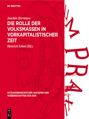 cover image of Die Rolle der Volksmassen in vorkapitalistischer Zeit